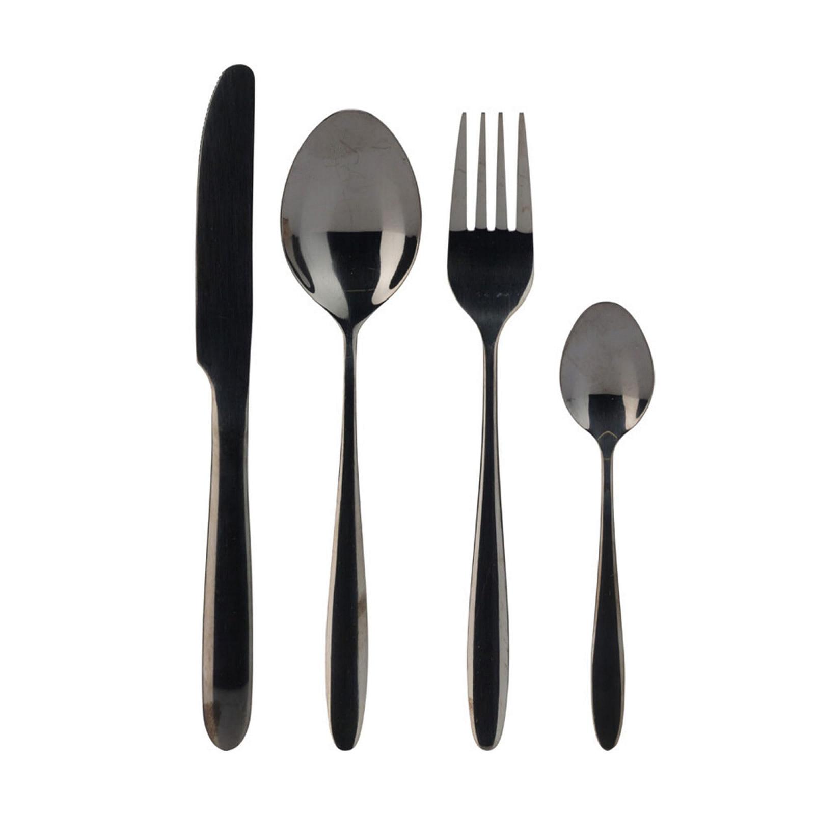 Набор столовых приборов Well Home 24 предмета нержавеющая сталь с черным покрытием, фото №1 Набор столовых приборов Well Home 24 предмета нержавеющая сталь с черным покрытием, фото №1