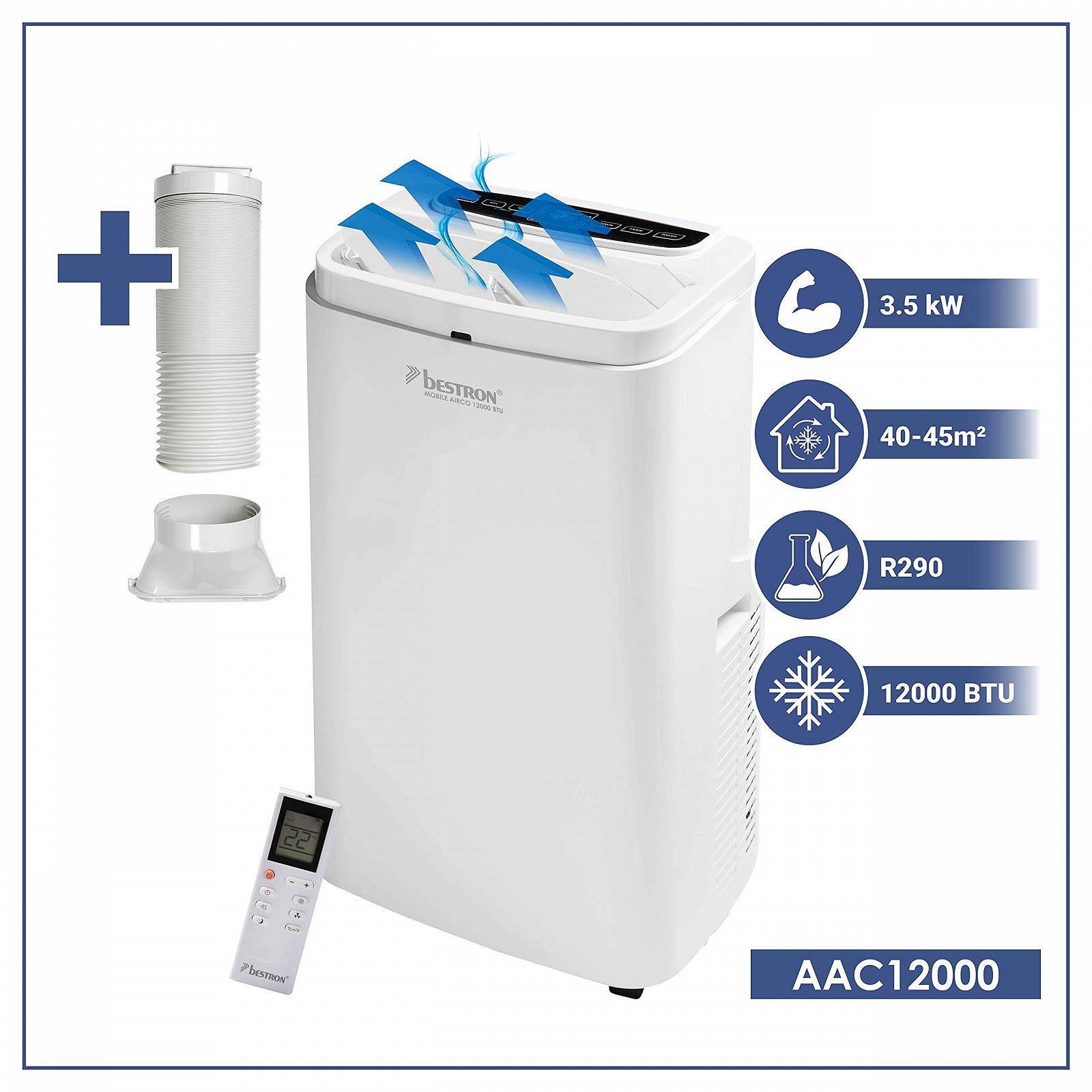 Мобильный кондиционер Bestron AAC12000 12000 BTU 3.5 кВт 50 л Белый, фото №2