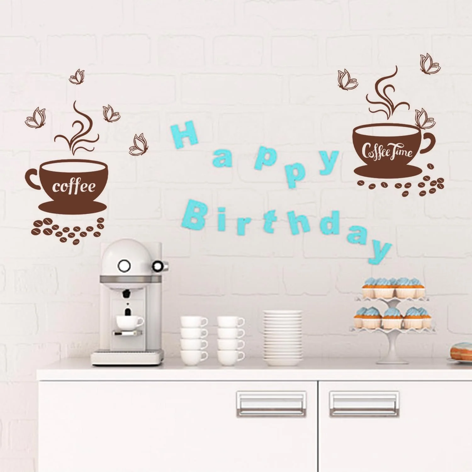 Наклейки на стіну Coffee 2 набори 30 x 60 см Коричневий, фото №6