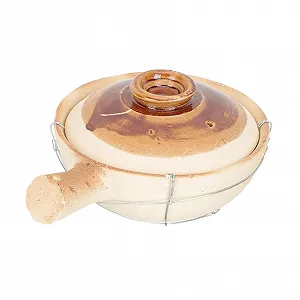 Кастрюля для тушения Gatuida терракотовая 0,8 л с ручкой - Фото 1