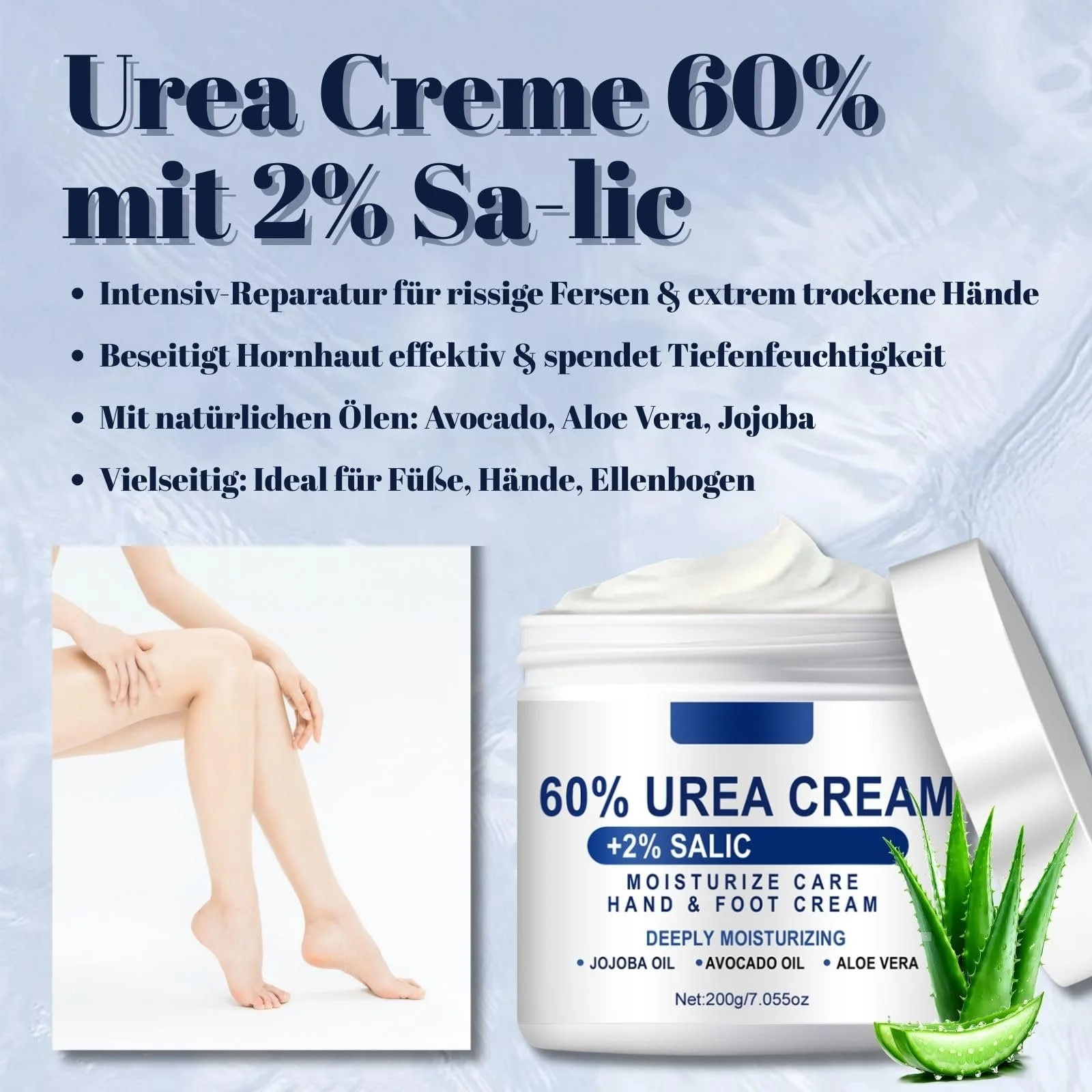 Крем для ног и рук Urea Cream 60% с 2% салициловой кислоты интенсивный, фото №2