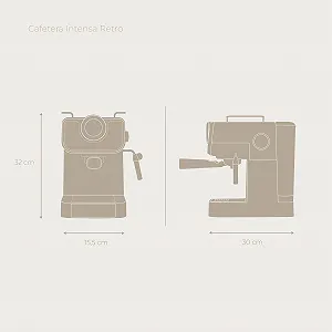 Кофеварка эспрессо EVVO Express Intensa Retro 15 бар 950 Вт 1.5 л Бежевая synthetic.ua - Фото 1