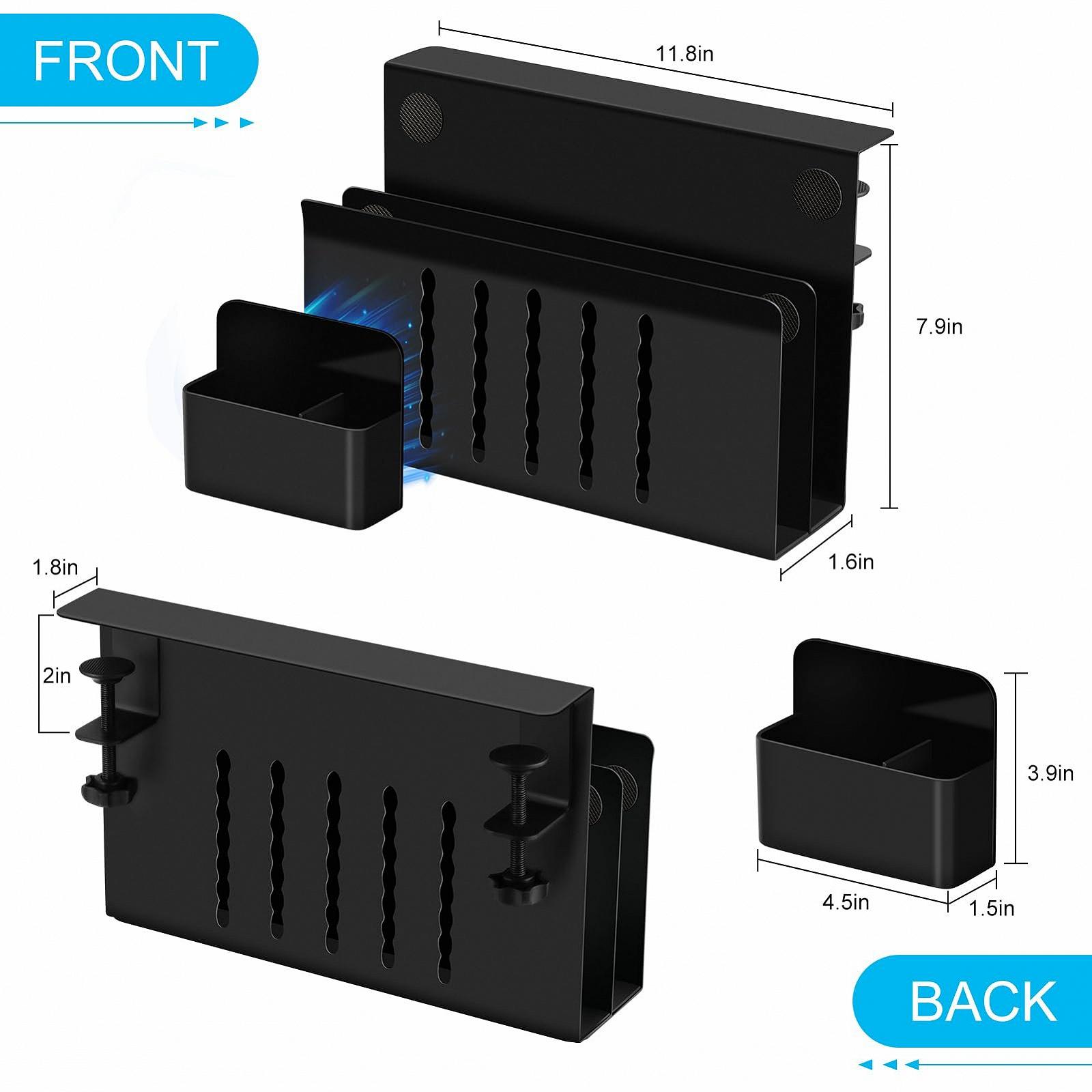 Подставка для ноутбука 2-уровневая навесная без сверления Углеродистая сталь Черный, фото №6