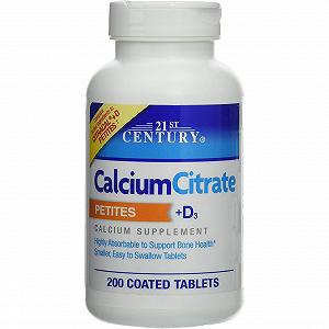 21st Century кальций цитрат витамин Д3 Calcium Citrate Petites D3 200 Coated Tablets - Фото 1