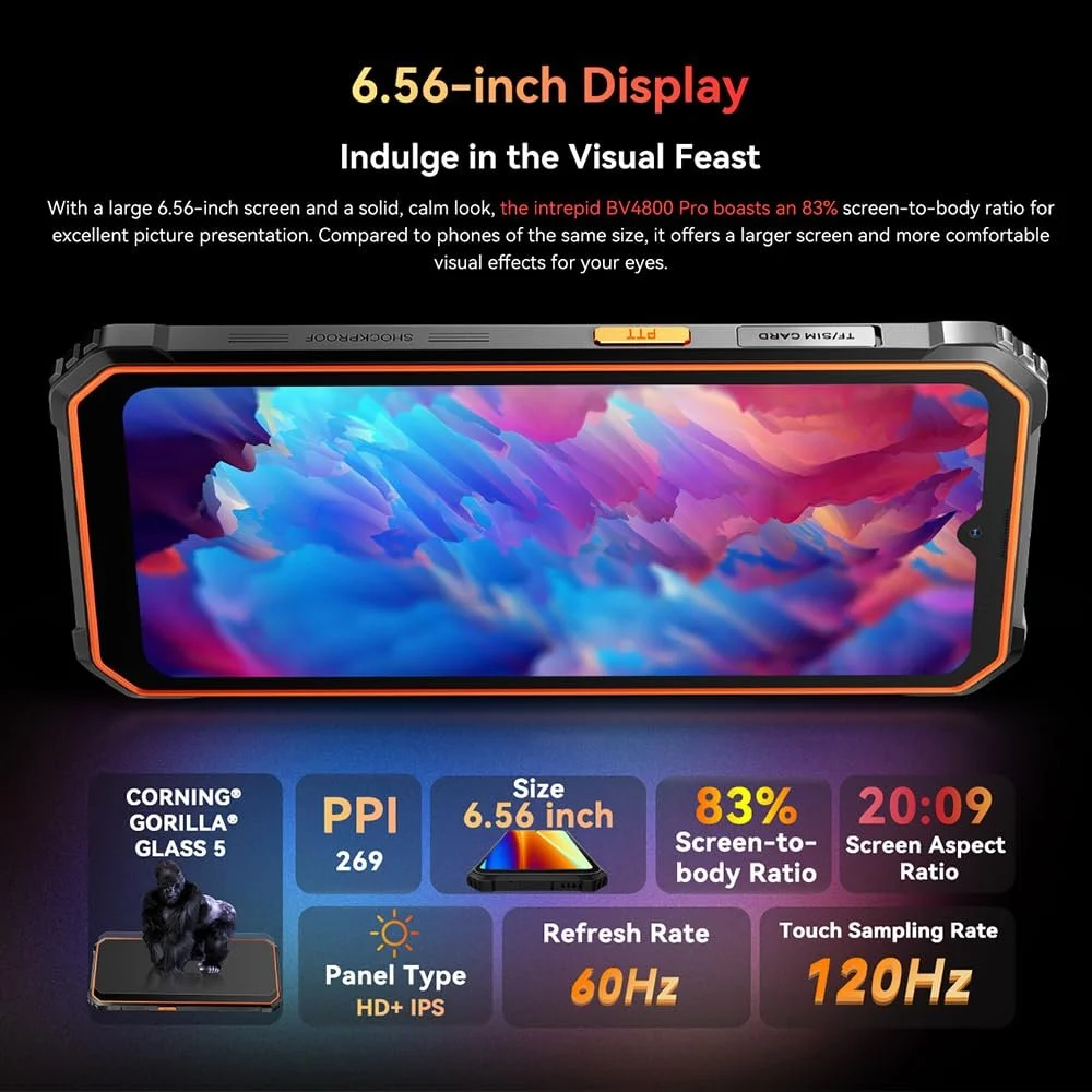 Смартфон Blackview BV4800 Pro 12/128GB Android 14 6.56" HD+ 16MP 5180mAh IP68 4G 5G, фото №4 Смартфон Blackview BV4800 Pro 12/128GB Android 14 6.56" HD+ 16MP 5180mAh IP68 4G 5G, фото №4