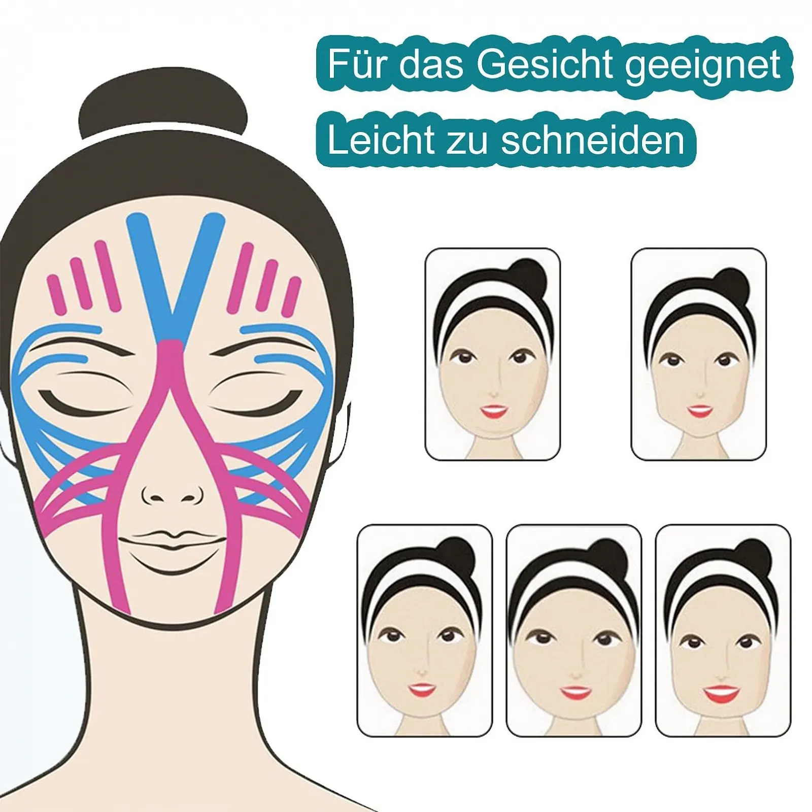 Стрічка для обличчя ліфтингова, стрічка для фейсліфтингу, 2 рулони, фото №6