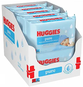 Серветки дитячі Huggies Pure, 18 упаковок (всього 1008 серветок) - Фото 1