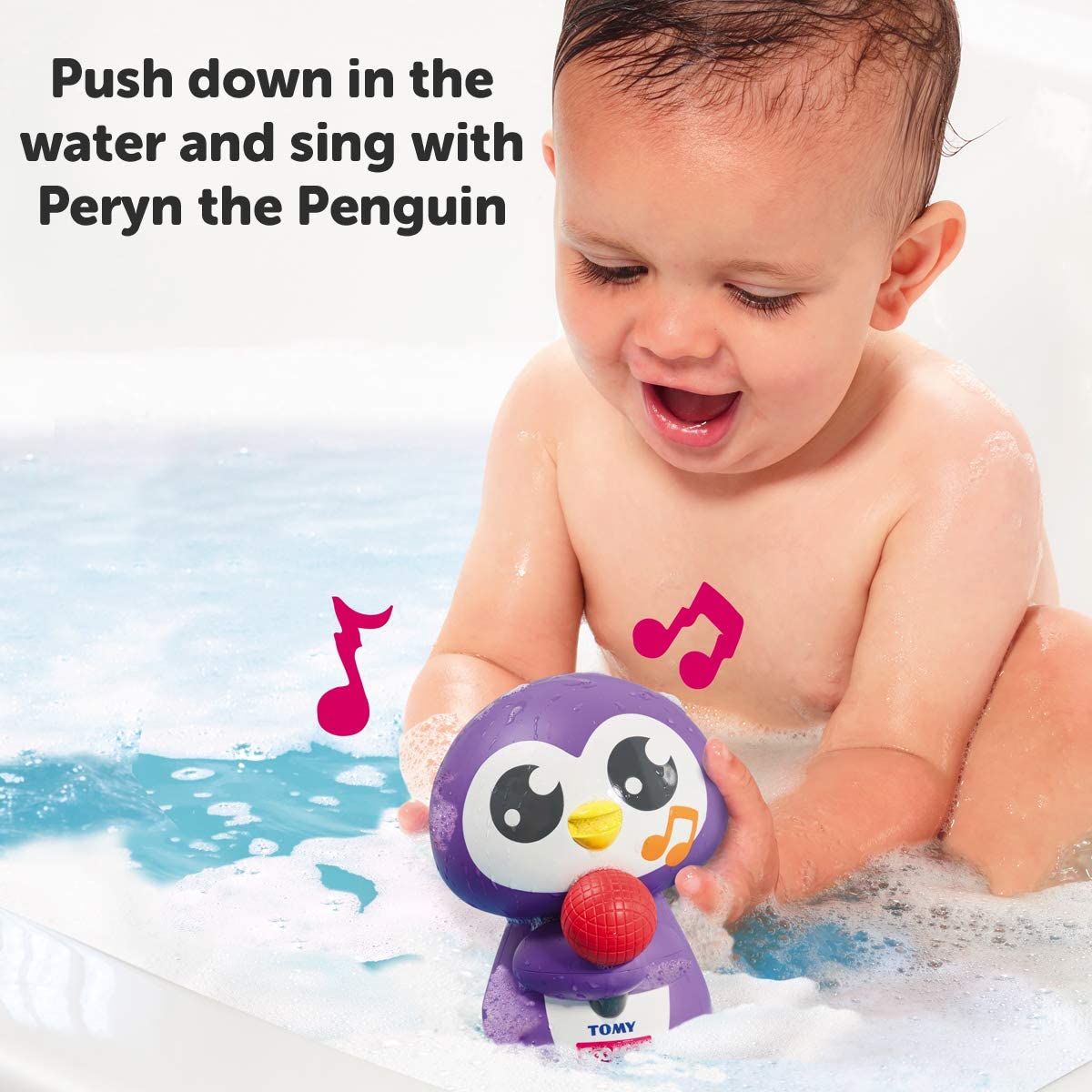 Музыкальная игрушка для купания Toomies E72724 Tomy Tuneless Penguin Time Squeaker, фото №3
