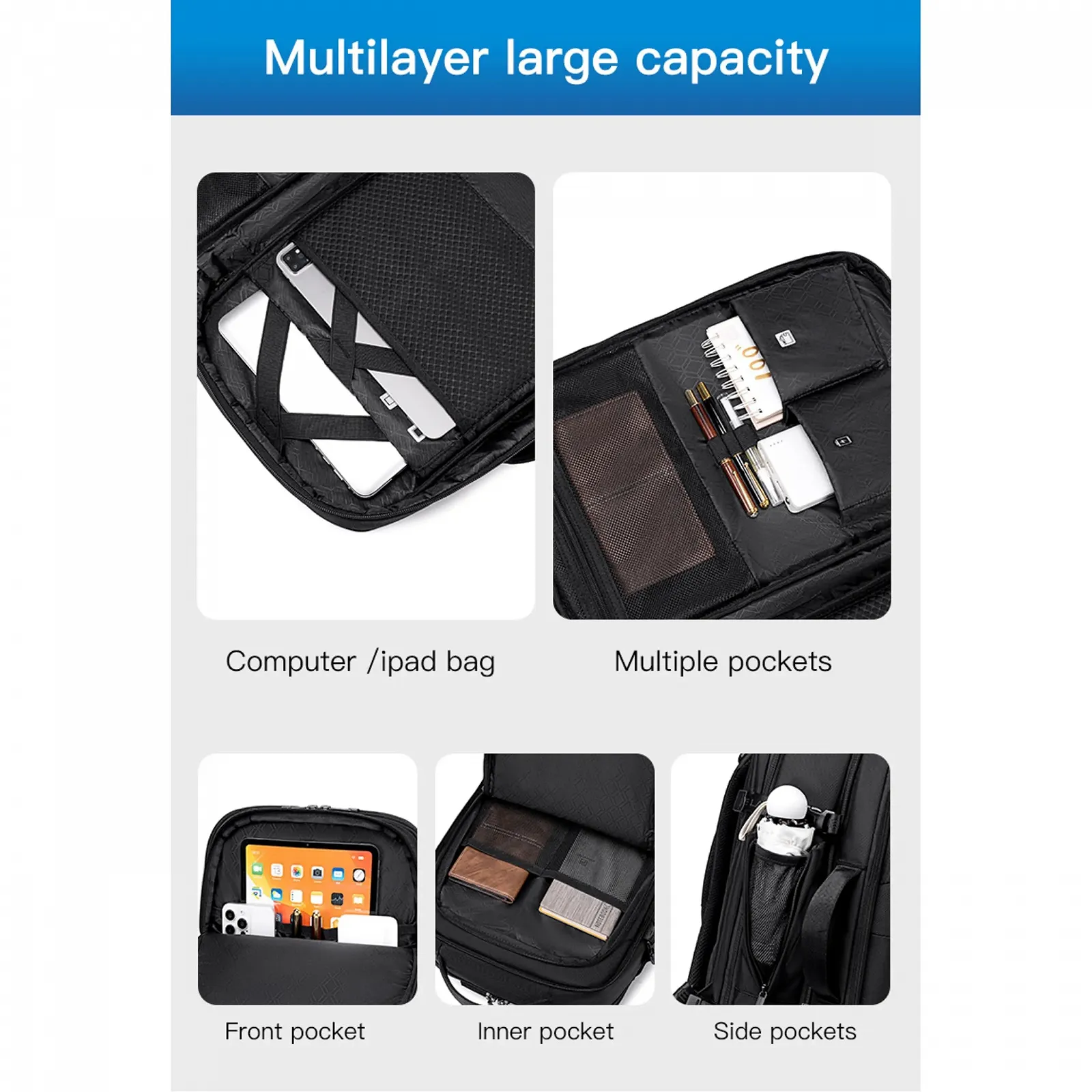 Сумка для ноутбука 3-в-1 Cameron 37L до 17.3 Inch трансформер Black, фото №8 Сумка для ноутбука 3-в-1 Cameron 37L до 17.3 Inch трансформер Black, фото №8