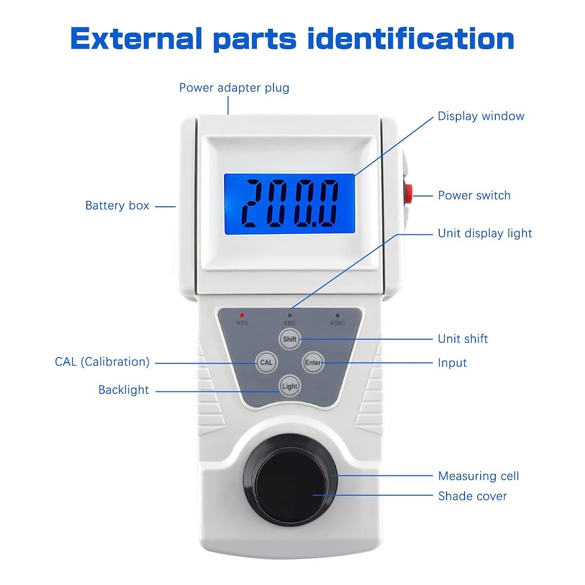 Турбидиметр BriSunshine ‎CH057Q 0-200 NTU Белый, фото №3