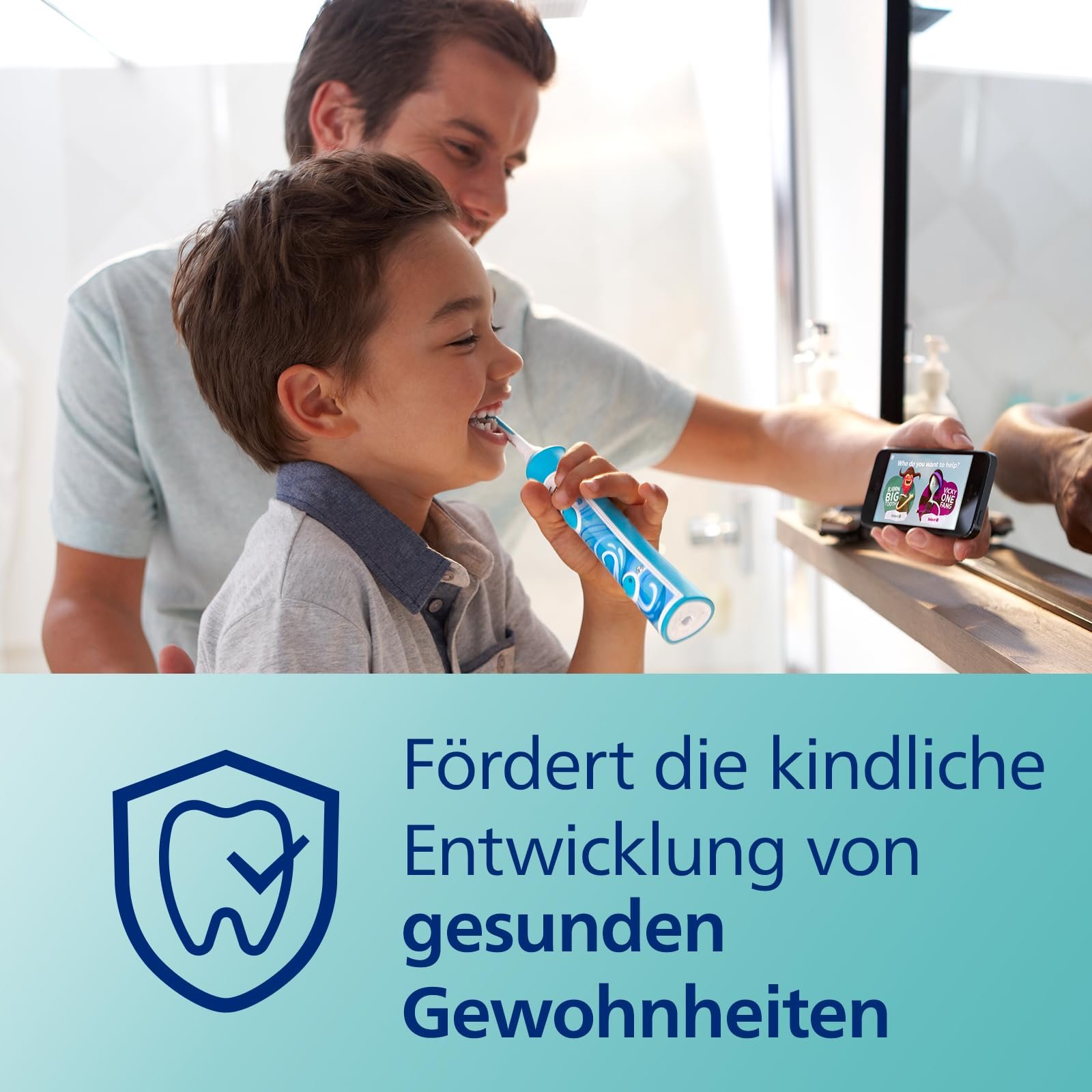 Зубная электрощетка Philips Sonicare For Kids HX6322 / 04 звуковая детская мягкая чистка бирюзовая, фото №6