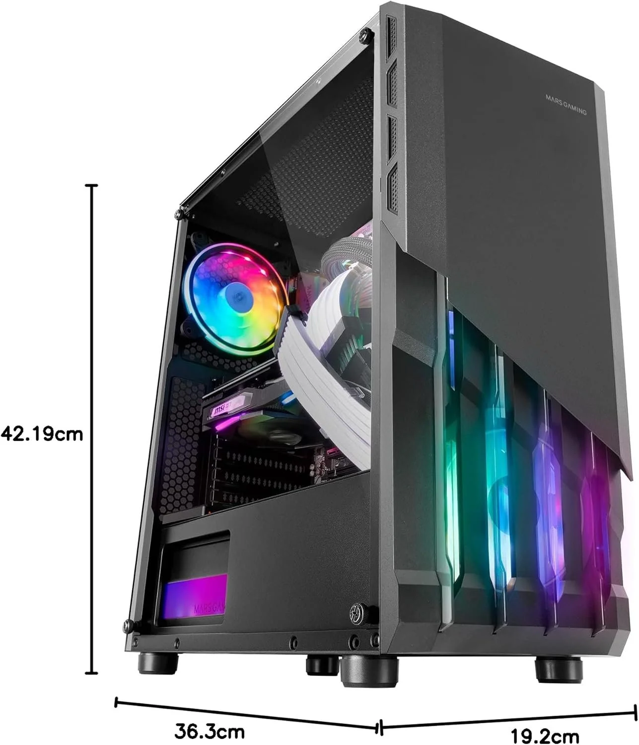 Корпус для ПК Mars Gaming MC-X2 FRGB Чорний, фото №7 Корпус для ПК Mars Gaming MC-X2 FRGB Чорний, фото №7