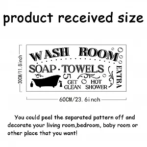 Наклейка на стіну SUPERDANT Get Clean Hot Shower для ванної вінілова 60 x 30 см Чорна synthetic.ua - Фото 1