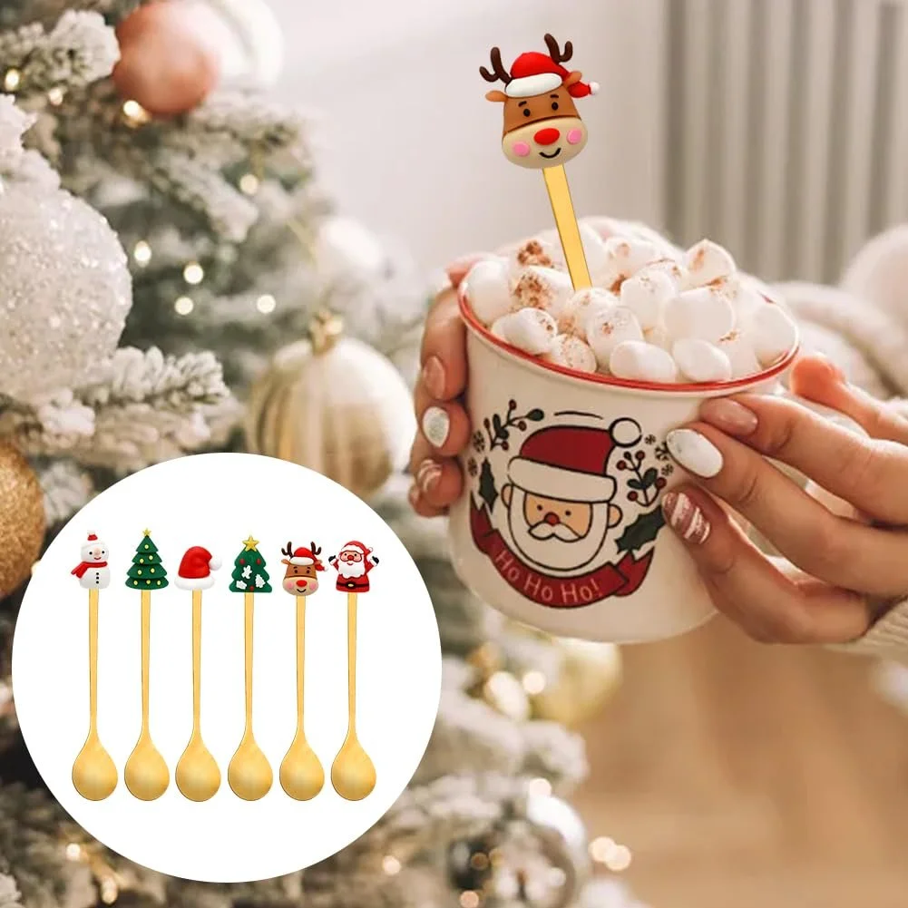 Набір з 6 різдвяних кавових ложок, фото №7