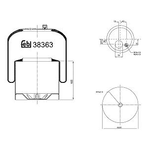 Пневморессора (баллон) FEBI BILSTEIN 38363 для MERCEDES-BENZ, задний мост слева - Фото 1