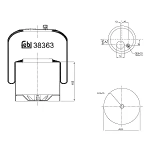 Пневморесора (балон) FEBI BILSTEIN 38363 для MERCEDES-BENZ, задній міст зліва - Фото 1
