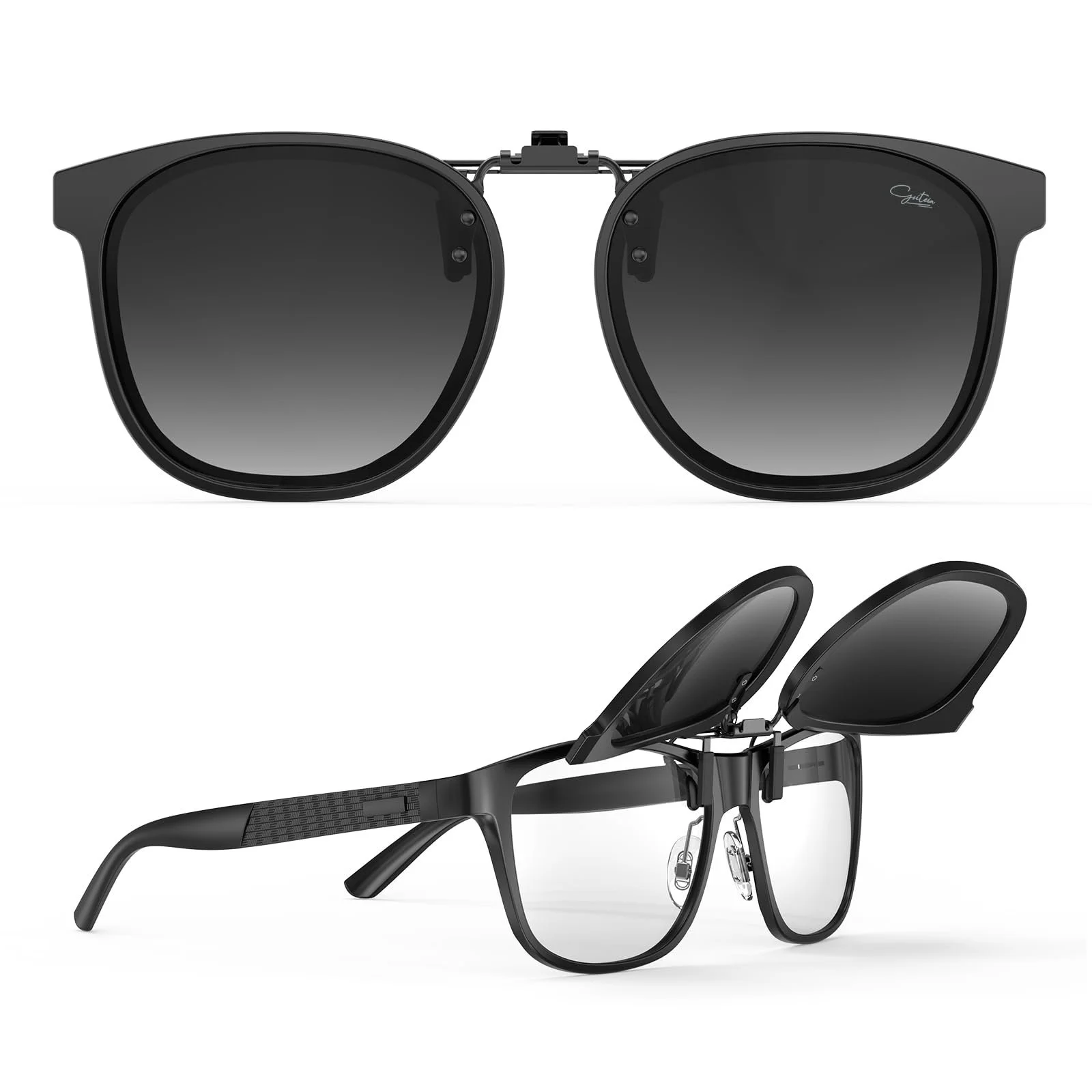 Солнцезащитные очки Goiteia, прикрепляемые к очкам по рецепту, модная оправа, фото №1