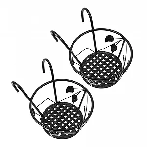 Подставки для растений HEMOTON 2 шт железные для балконных перил - Фото 1