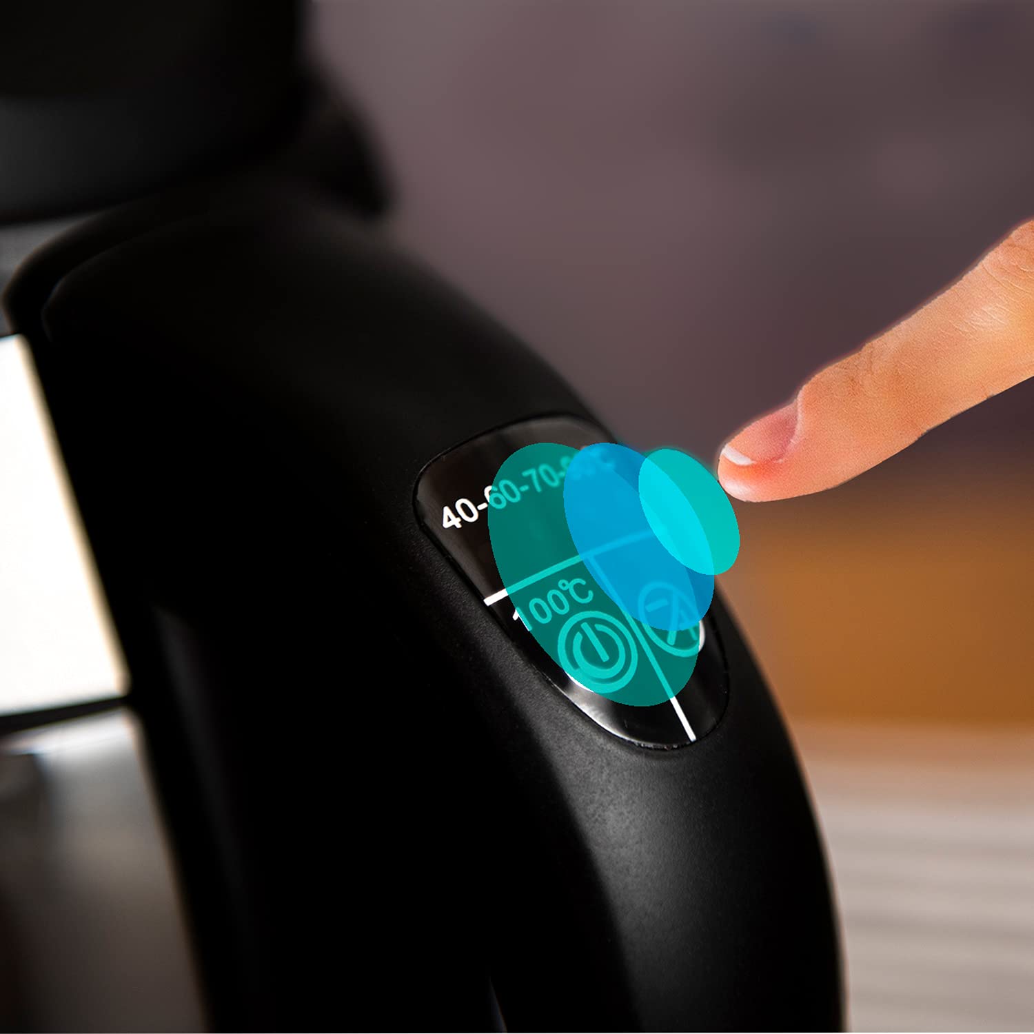 Електрочайник TZS First Austria 1.8 L з нержавіючої сталі Скляний з ситом для чаю та фільтром від накипу З LED підсвіткою Чорний, фото №6