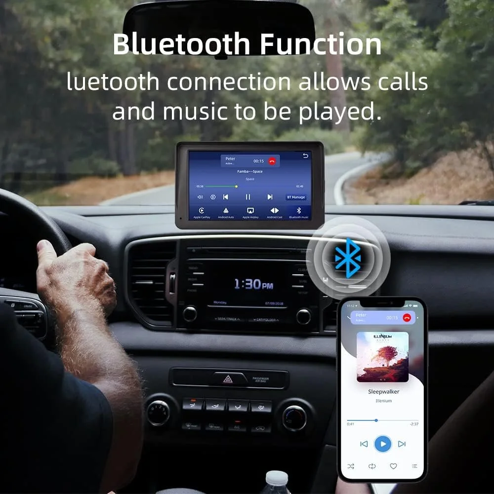 Автомагнітола CUQI / 7" / Сенсорна / Apple CarPlay / Android Auto / Bluetooth / WI-FI / GPS / USB / AUX / TF slot, фото №6