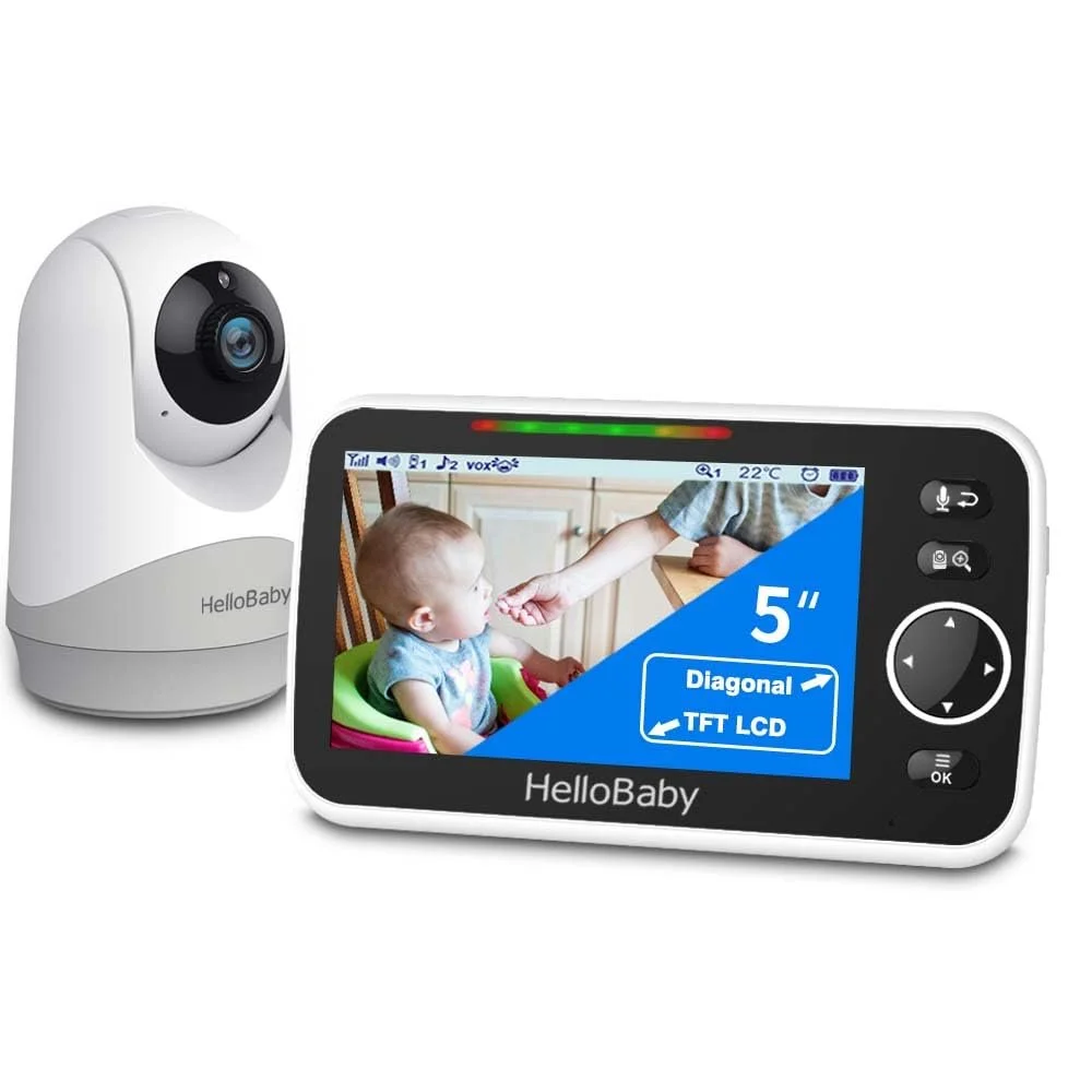 Відеоняня HelloBaby 5" 3500 mAh Pan Tilt Zoom, фото №1