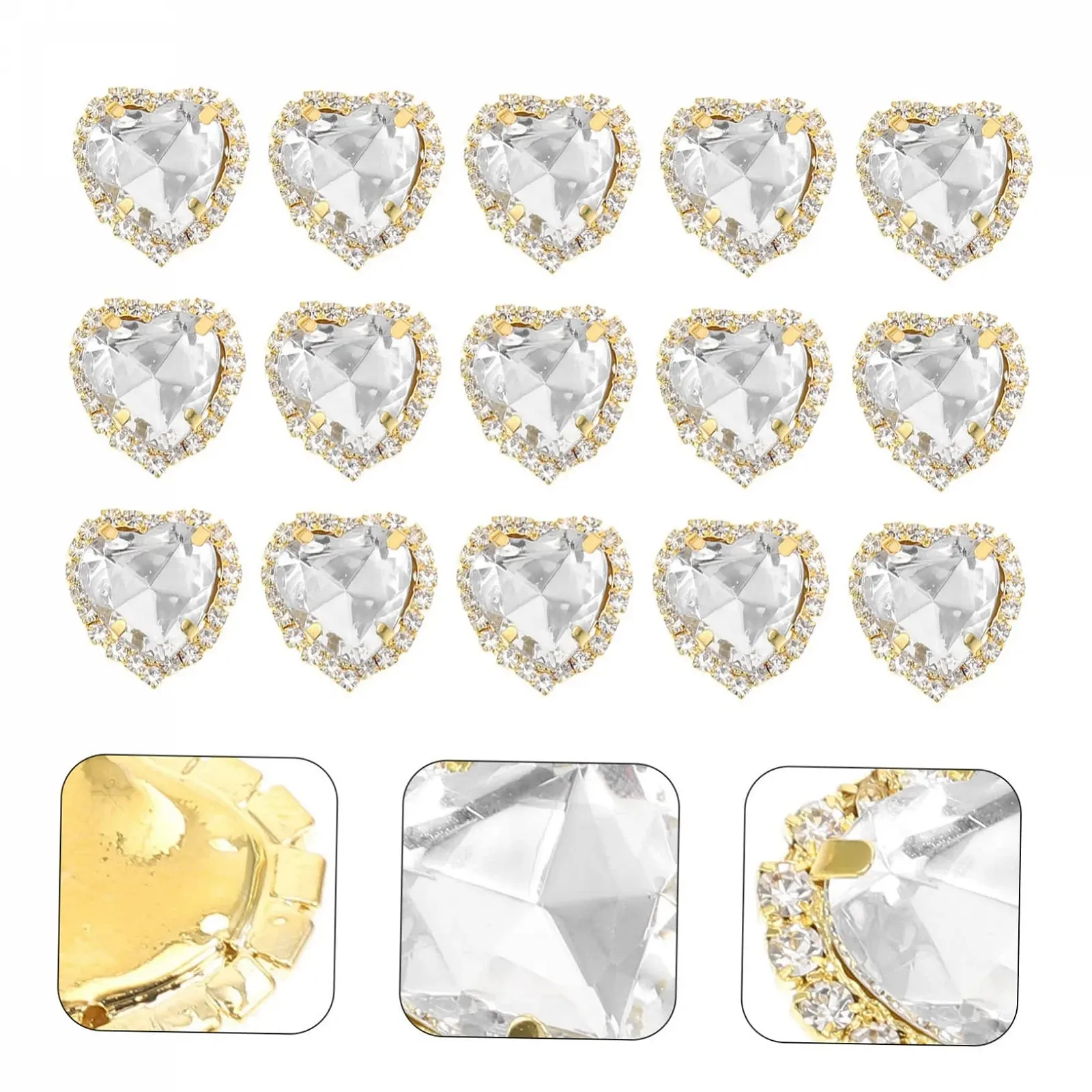 Стразы Сердце 20шт, фото №5