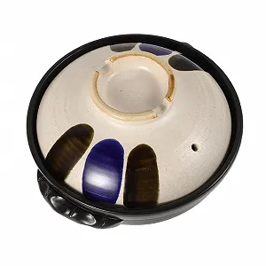 Кастрюля-жаровня японский стиль грубая керамика с крышкой термостойкая Серый - Фото 1