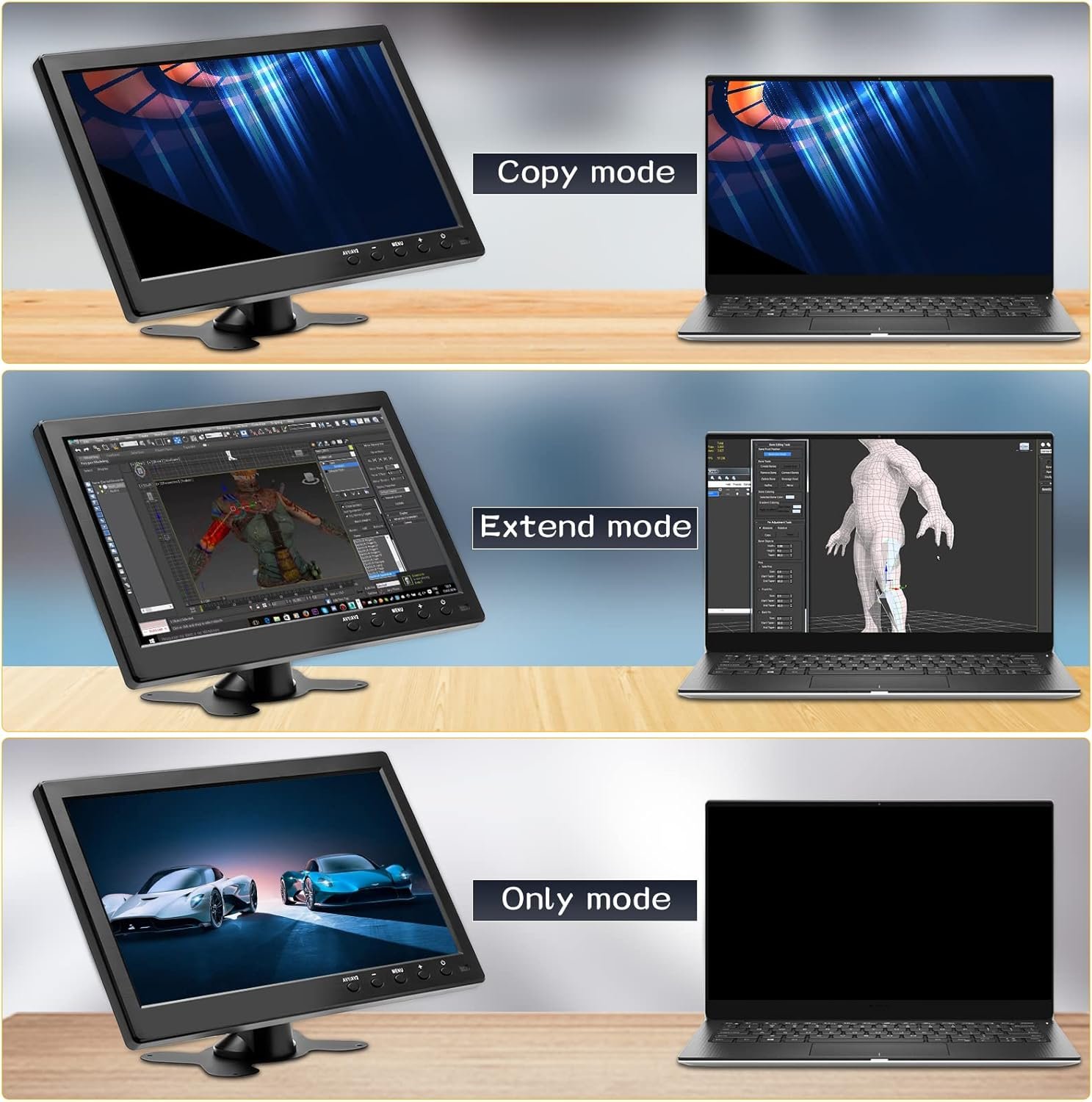 Монітор портативний 10.1" Camecho SH1AM2CA HD IPS 60 Гц, фото №5