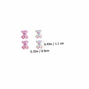 Украшения для ногтей Форма мишек 100 шт. Разноцветные смоляные украшения для ногтей synthetic.ua - Фото 1