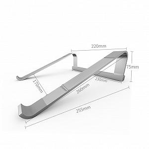 Подставка для ноутбука Praktischer из алюминиевого сплава, вентилируемая, портативная, серебристая synthetic.ua - Фото 1