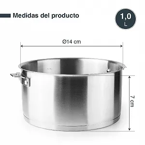 Сотейник Lacor 56614 1 л 18/10 нержавіюча сталь алюміній індукційний 14 см synthetic.ua - Фото 1