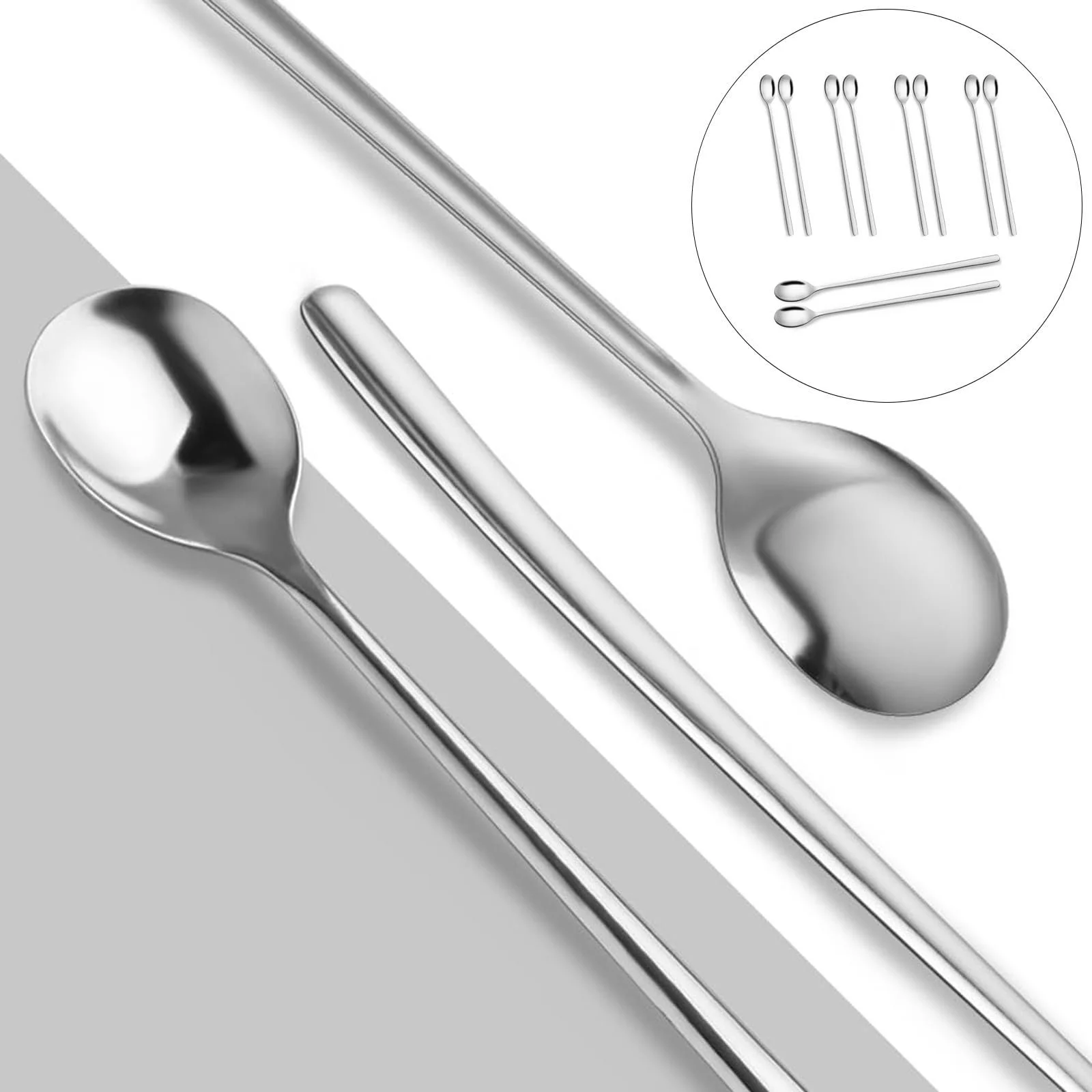 Ложка Довга 24 см Набір 10 штук для лате макіато, фото №3 Ложка Довга 24 см Набір 10 штук для лате макіато, фото №3