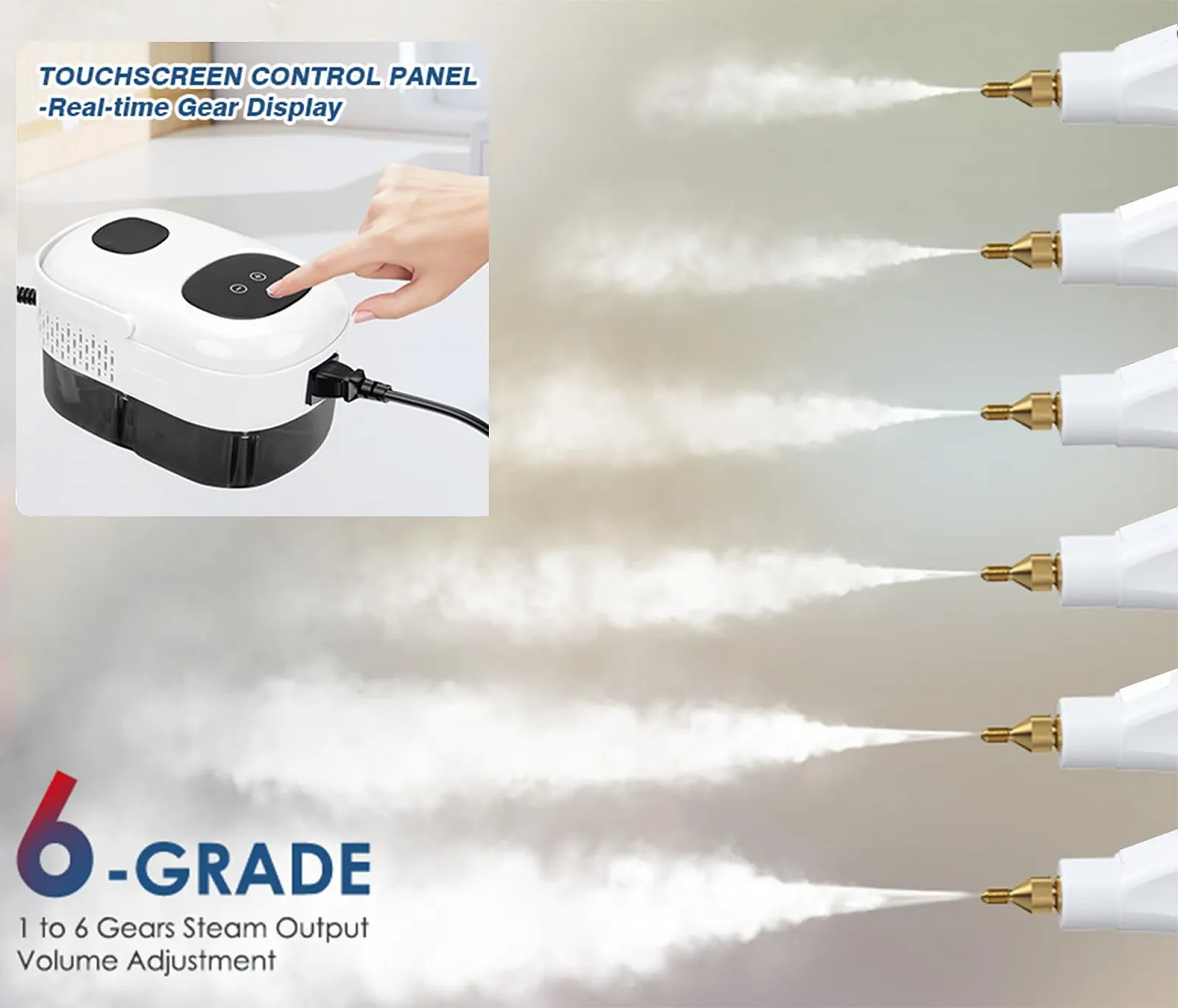 Пароочисник WYFCR ручний ABS Білий, фото №6 Пароочисник WYFCR ручний ABS Білий, фото №6