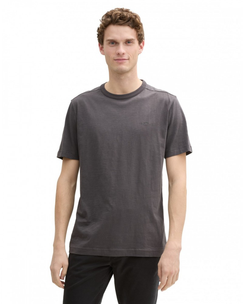 Футболка Basic cotton  1045627-10899 Tom Tailor Сірий L, фото №1