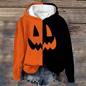 Женский свитшот Generisch Свободный летний женский топ с длинными рукавами, длинный пуловер для девушек-подростков Harajuku, женский свитшот без капюшона с V-образным вырезом, сексуальный страшный костюм на Хэллоуин synthetic.ua - Фото 1