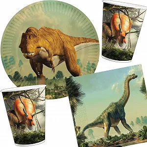 Купити Набір посуду для вечірки Carpeta Dinosaur/T-Rex: тарілки, стакани, серветки, прикраси - Фото 1 Набір посуду для вечірки Carpeta Dinosaur/T-Rex: тарілки, стакани, серветки, прикраси - Фото 1
