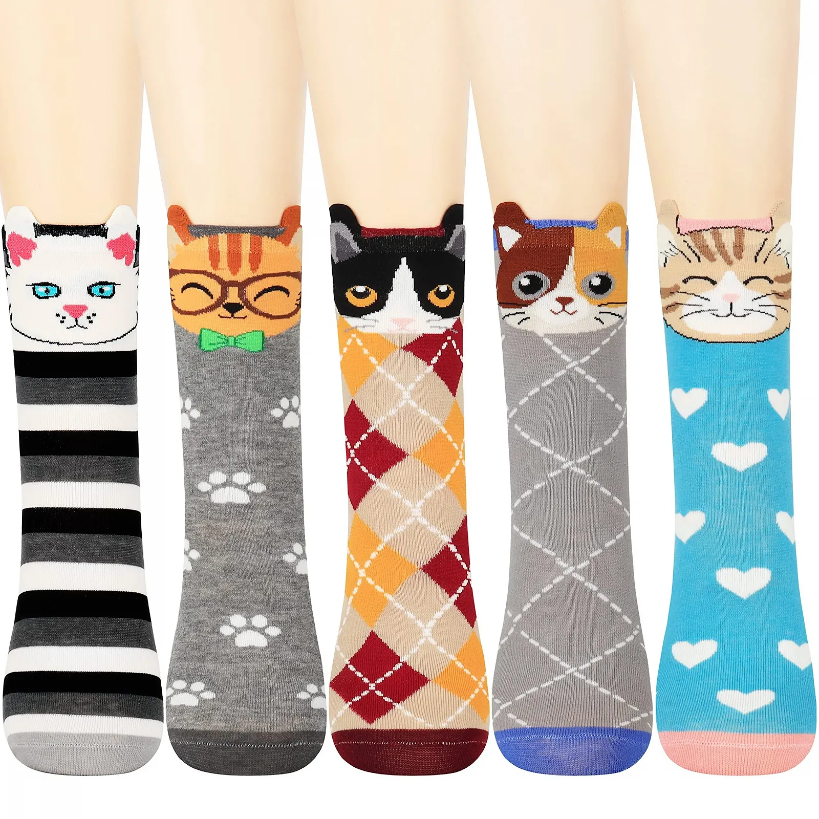 Носки Jeasona Женские 35 - 38 / S - M Щиколотки Носки с Животным Принтом Хлопковые Носки Разноцветные Носки Женские Смешные Мультипак, фото №1