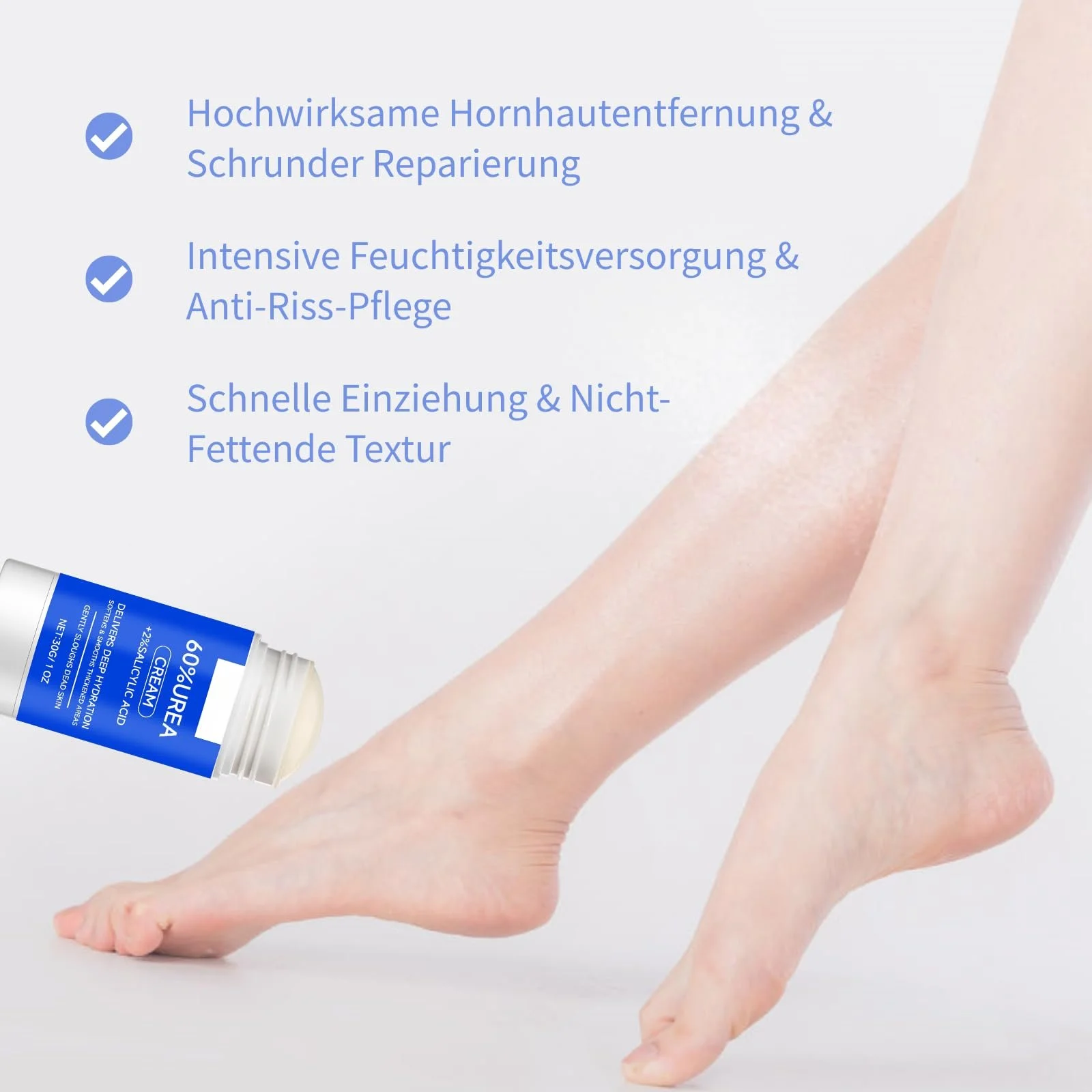 Крем для ног Urea 60% для очень сухой и потрескавшейся кожи стоп и рук увлажняющий, фото №3