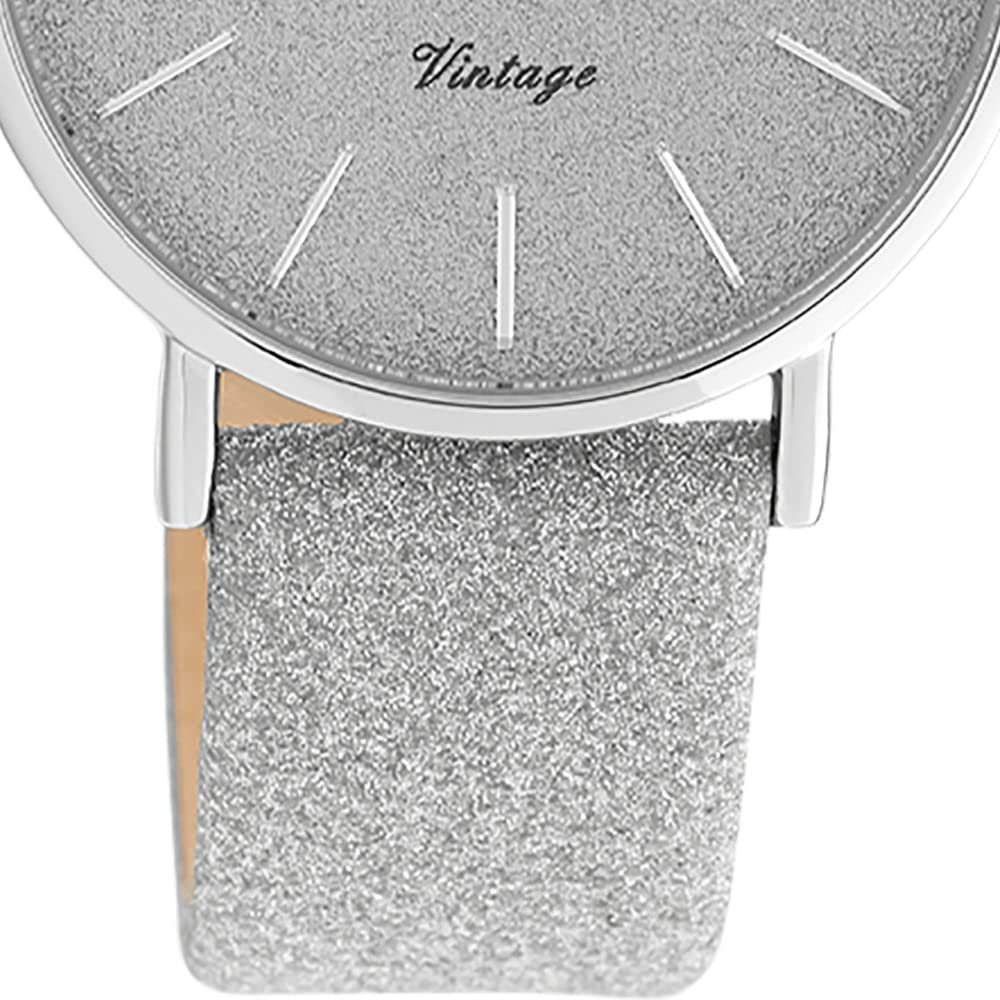 Женские аналоговые часы Oozoo Vintage Series UOC20200 Серебряный, кожаный ремешок, нержавеющая сталь, фото №3