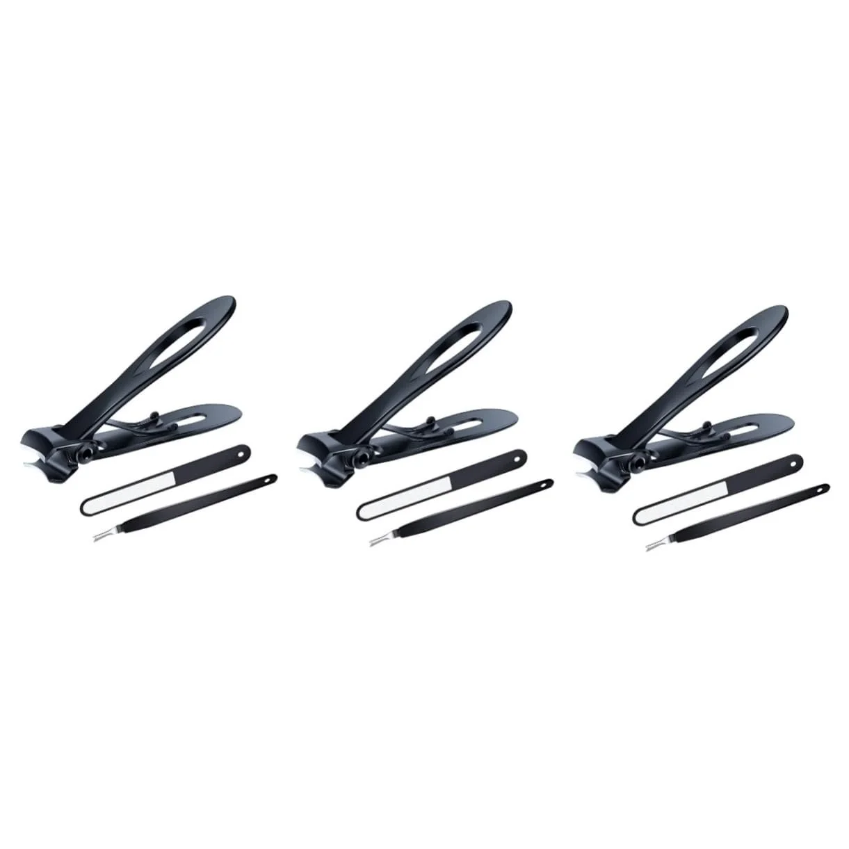 Набор кусачек для ногтей Healvian 9 шт. Из нержавеющей стали Черный, фото №1