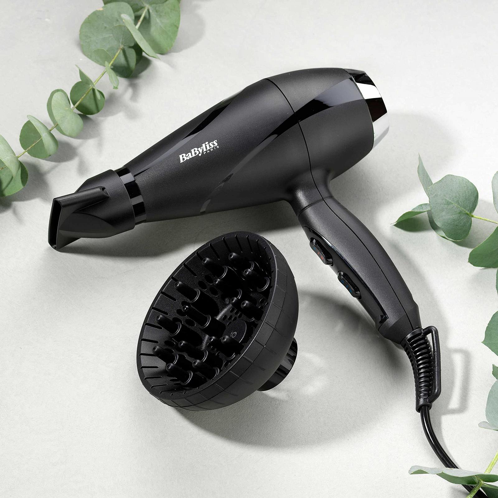 Фен BaByliss Shine Pro 2200, 2200 Вт, ионная технология, эффект антифриз, с диффузором и насадкой, черный, 6713DE, фото №5