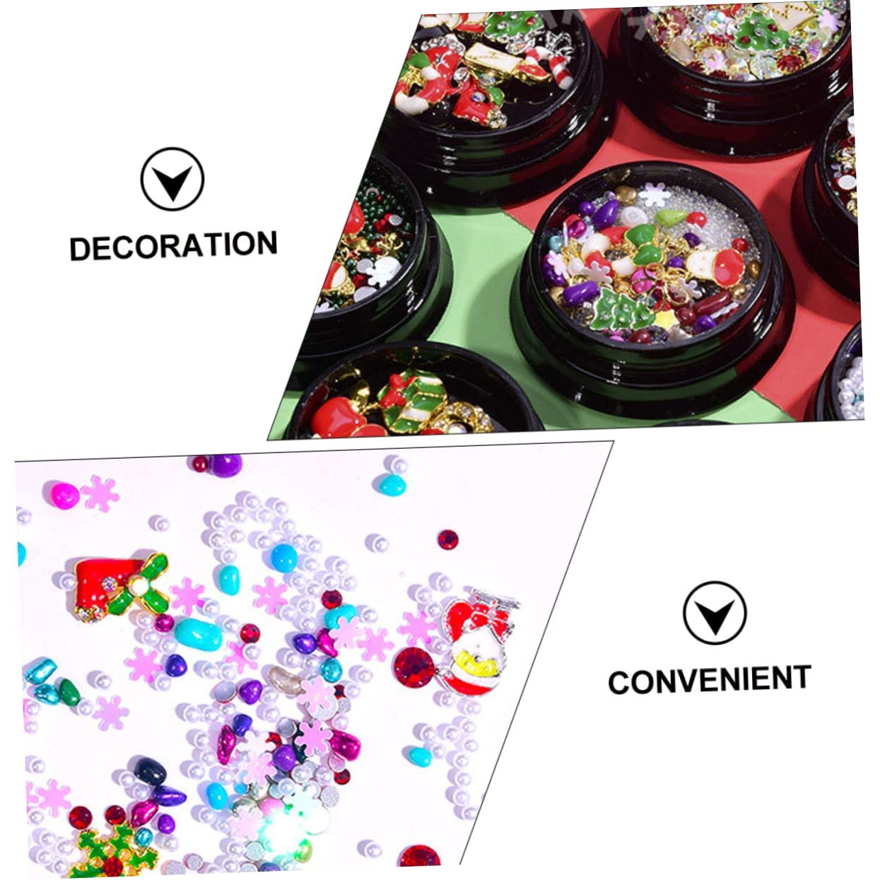 Украшения для ногтей Рождественские 3D Бриллианты Жемчуг, фото №8