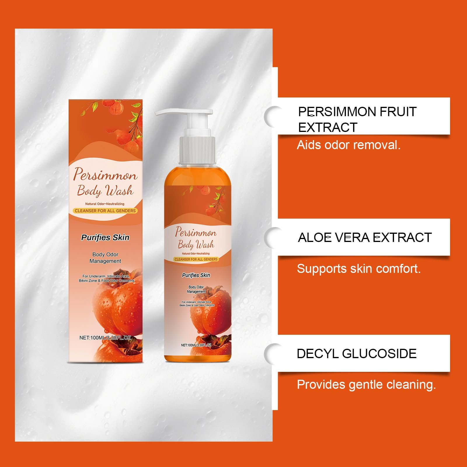 Гель для душу з хурмою для контролю запаху тіла 1 шт., фото №7