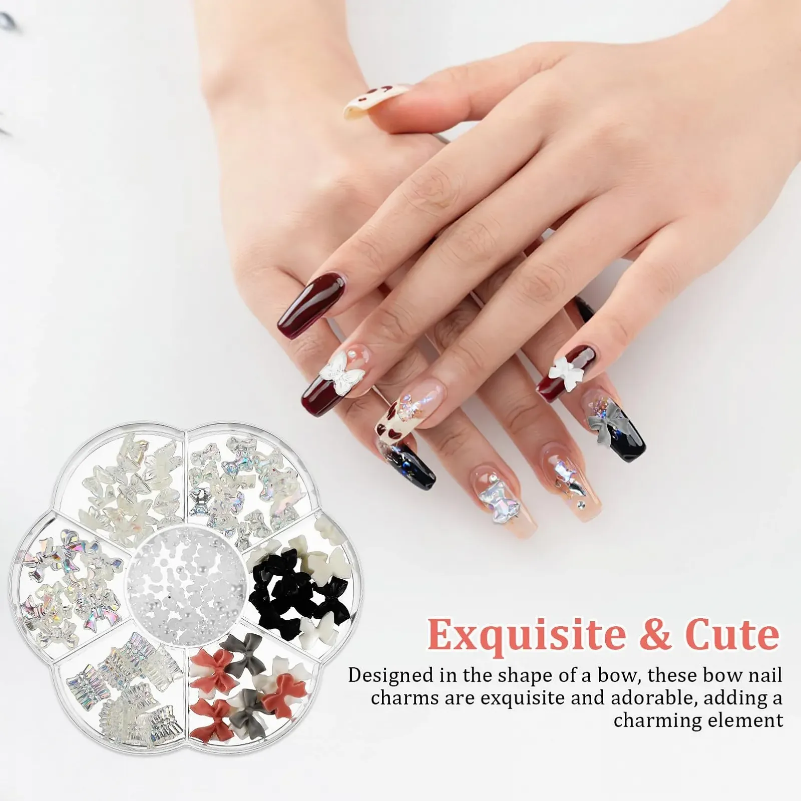 Украшения для ногтей Бантики FRCOLOR 1 коробка, фото №3