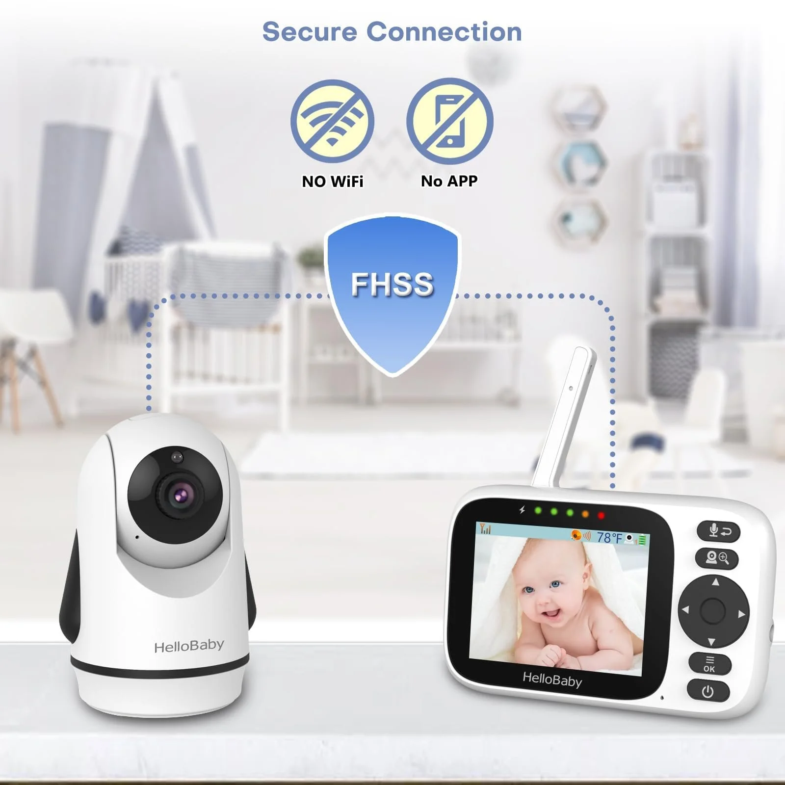 Відеоняня HelloBaby HB6339 3.2" IPS Pan-Tilt-Zoom VOX, фото №6 Відеоняня HelloBaby HB6339 3.2" IPS Pan-Tilt-Zoom VOX, фото №6