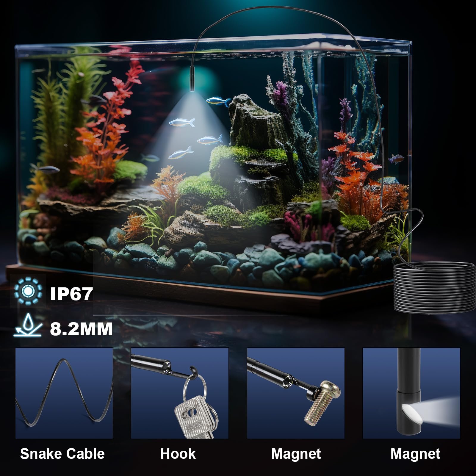 Ендоскопічна камера Romon 1080P HD з підсвічуванням, 8 LED, IP67, фото №6