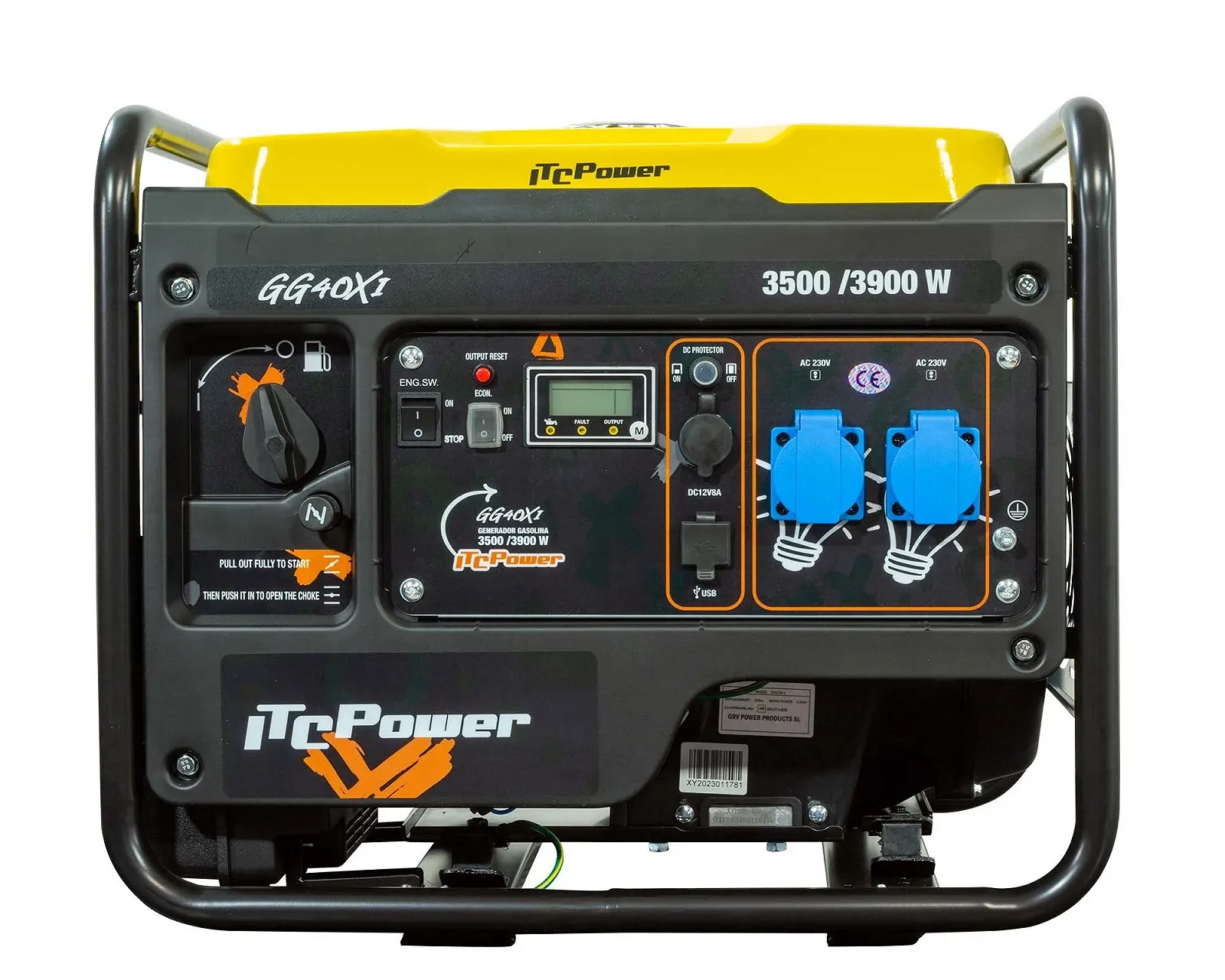 Инверторный бензин (4-х такт) генератор ITC Power GG40Xi 3,9 кВт, фото №1