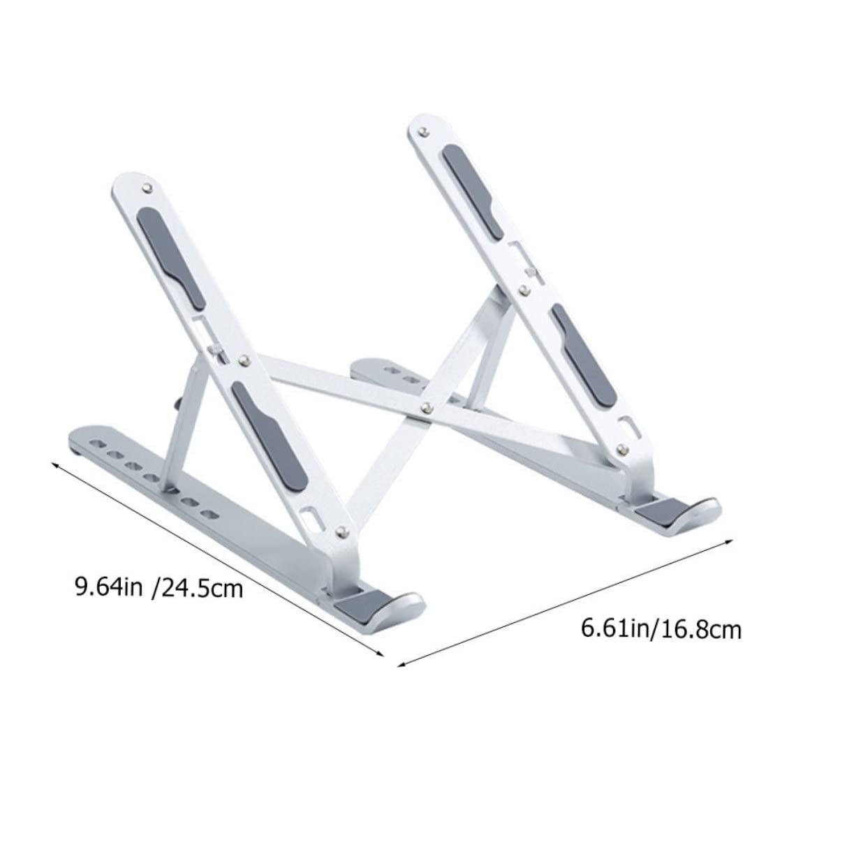 Підставка для ноутбука алюмінієва складана, регульована по висоті, стабільна, ергономічна, портативна, міцна, сумісна з усіма ноутбуками, фото №2