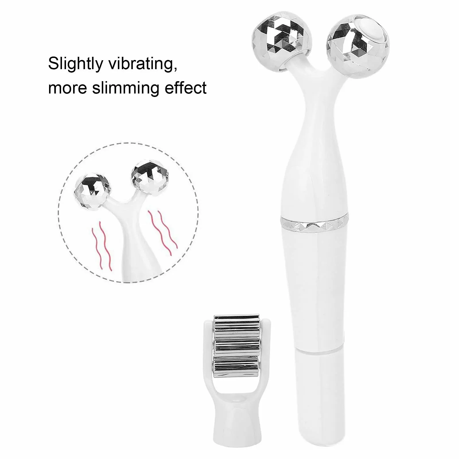 3 в 1 Ролик для масажу обличчя 3D Електричний косметичний ролик, фото №6