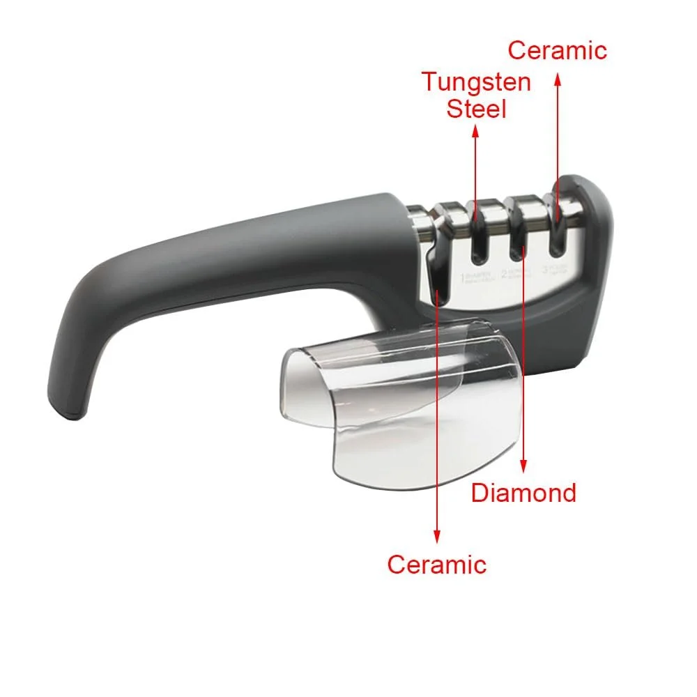 Точило для ножів та ножиць ручна 4-в-1 з регулюванням кута, фото №3